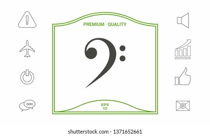 Bass clef icon. Graphic elements for your design