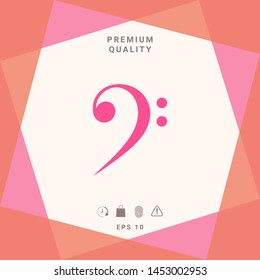 Bass clef icon. Graphic elements for your design