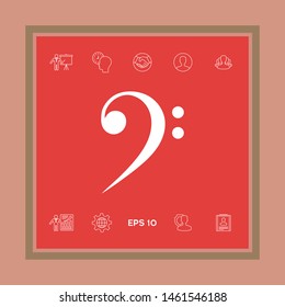 Bass clef icon. Graphic elements for your design