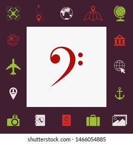 Bass clef icon. Graphic elements for your design