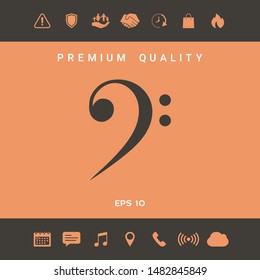 Bass clef icon. Graphic elements for your design