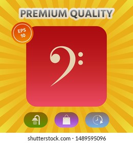 Bass clef icon. Graphic elements for your design