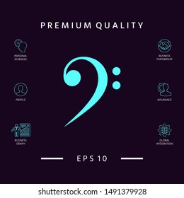 Bass clef icon. Graphic elements for your design