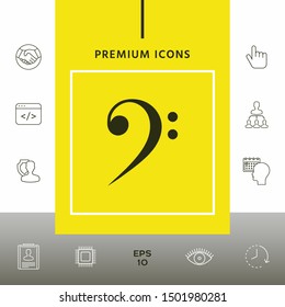 Bass clef icon. Graphic elements for your design