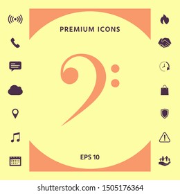 Bass clef icon. Graphic elements for your design