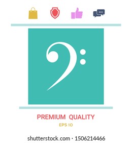Bass clef icon. Graphic elements for your design