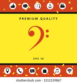 Bass clef icon. Graphic elements for your design