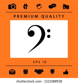 Bass clef icon. Graphic elements for your design