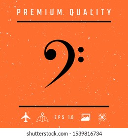 Bass clef icon. Graphic elements for your design