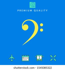 Bass clef icon. Graphic elements for your design