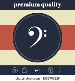 Bass clef icon. Graphic elements for your design