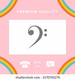 Bass clef icon. Graphic elements for your design