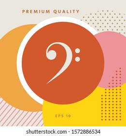 Bass clef icon. Graphic elements for your design