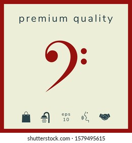 Bass clef icon. Graphic elements for your design