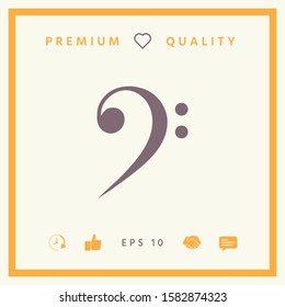 Bass clef icon. Graphic elements for your design