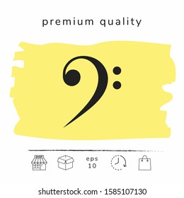 Bass clef icon. Graphic elements for your design