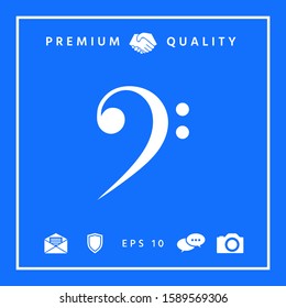 Bass clef icon. Graphic elements for your design