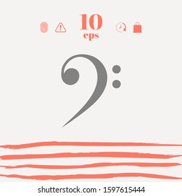 Bass clef icon. Graphic elements for your design