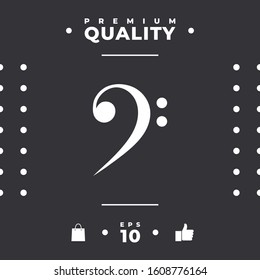 Bass clef icon. Graphic elements for your design