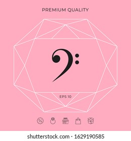 Bass clef icon. Graphic elements for your design