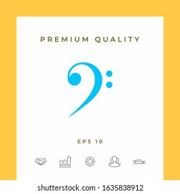 Bass clef icon. Graphic elements for your design