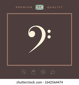 Bass clef icon. Graphic elements for your design