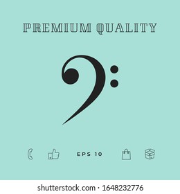 Bass clef icon. Graphic elements for your design