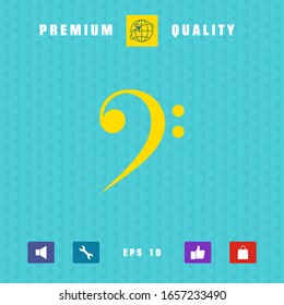 Bass clef icon. Graphic elements for your design