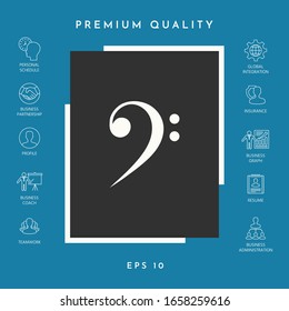 Bass clef icon. Graphic elements for your design
