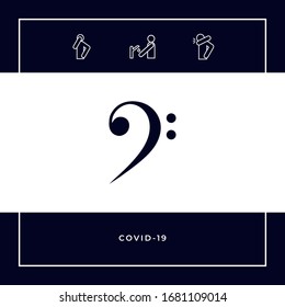 Bass clef icon. Graphic elements for your design
