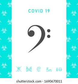 Bass clef icon. Graphic elements for your design