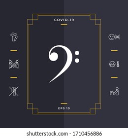 Bass clef icon. Graphic elements for your design
