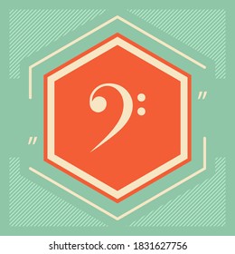 Bass clef icon. Graphic elements for your design