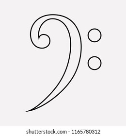 Bass clef icon line element. Vector illustration of bass clef icon line isolated on clean background for your web mobile app logo design.