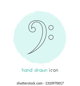 Bass clef icon line element. Vector illustration of bass clef icon line isolated on clean background for your web mobile app logo design.