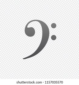Bass Clef icon. On grid background