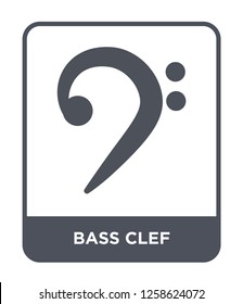 bass clef icon vector on white background, bass clef trendy filled icons from Music and media collection, bass clef simple element illustration