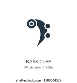 Bass clef icon vector. Trendy flat bass clef icon from music and media collection isolated on white background. Vector illustration can be used for web and mobile graphic design, logo, eps10