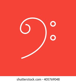 Bass clef line icon.