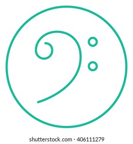 Bass clef line icon.
