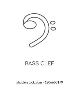 Bass clef linear icon. Bass clef concept stroke symbol design. Thin graphic elements vector illustration, outline pattern on a white background, eps 10.