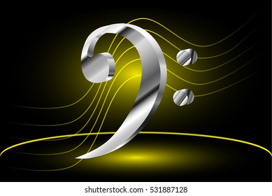 bass clef, Music note stave and bass clef,
