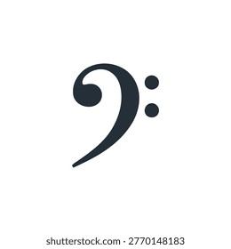 Bass clef musical notation sign