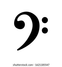 Bass clef outline icon. Symbol, logo illustration for mobile concept and web design.