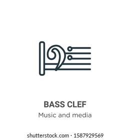 Bass clef outline vector icon. Thin line black bass clef icon, flat vector simple element illustration from editable music and media concept isolated on white background