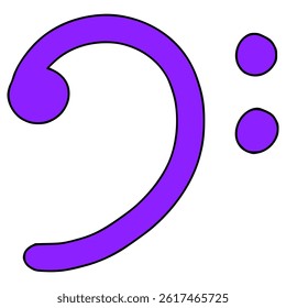 bass clef sign illustration hand drawn isolated vector