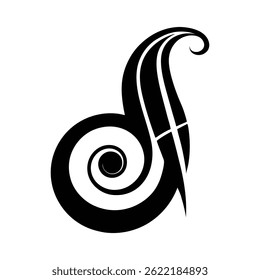Bass Clef Silhouette Vector Icon on White Background