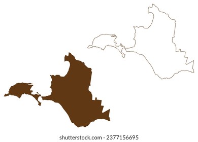 Bass Coast Shire (Commonwealth of Australia, Victoria state, Vic) map vector illustration, scribble sketch Bass Coast Shire Council map