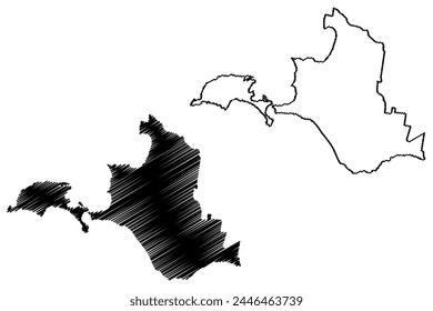 Bass Coast Shire (Commonwealth of Australia, Victoria state, Vic) map vector illustration, scribble sketch Bass Coast Shire Council map