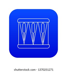 Bass drum icon blue vector isolated on white background